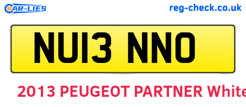 NU13NNO are the vehicle registration plates.