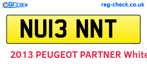 NU13NNT are the vehicle registration plates.