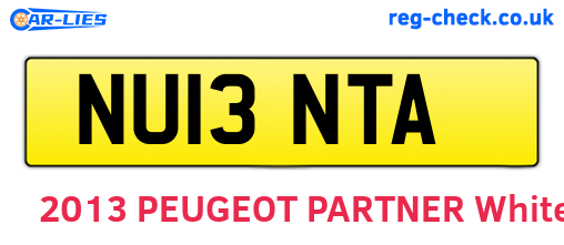 NU13NTA are the vehicle registration plates.