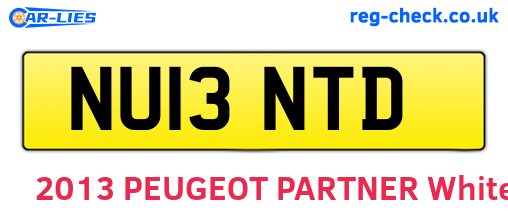 NU13NTD are the vehicle registration plates.