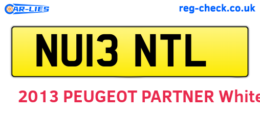 NU13NTL are the vehicle registration plates.