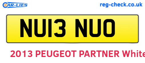 NU13NUO are the vehicle registration plates.