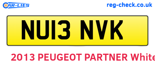 NU13NVK are the vehicle registration plates.