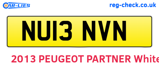 NU13NVN are the vehicle registration plates.