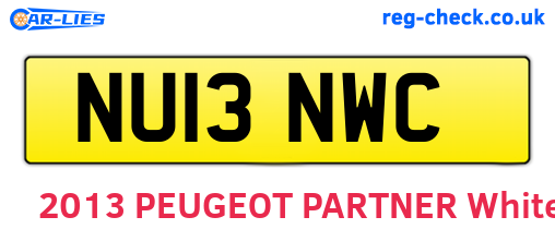 NU13NWC are the vehicle registration plates.