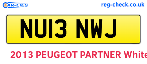 NU13NWJ are the vehicle registration plates.