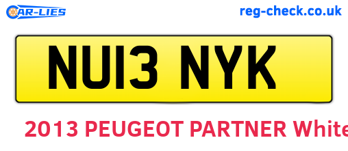 NU13NYK are the vehicle registration plates.