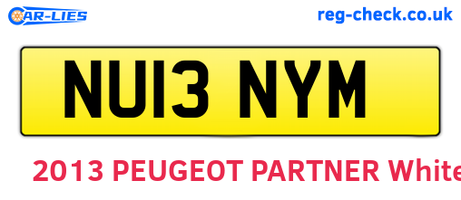 NU13NYM are the vehicle registration plates.