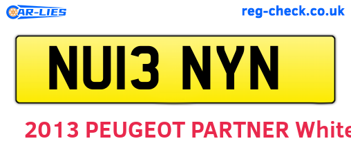 NU13NYN are the vehicle registration plates.