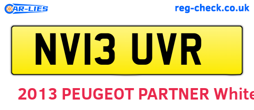 NV13UVR are the vehicle registration plates.