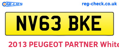NV63BKE are the vehicle registration plates.