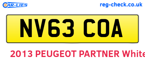 NV63COA are the vehicle registration plates.