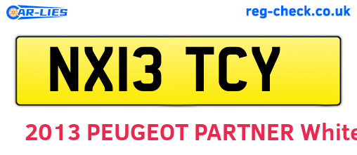 NX13TCY are the vehicle registration plates.