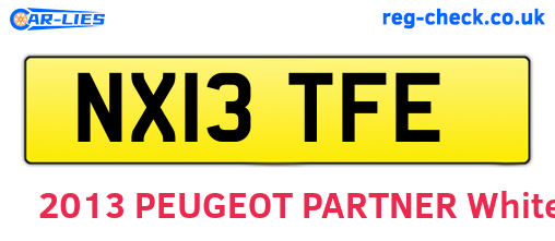 NX13TFE are the vehicle registration plates.
