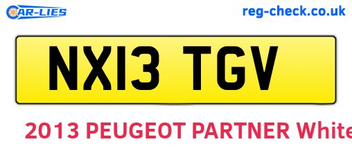 NX13TGV are the vehicle registration plates.