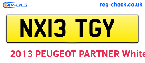 NX13TGY are the vehicle registration plates.