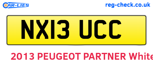 NX13UCC are the vehicle registration plates.