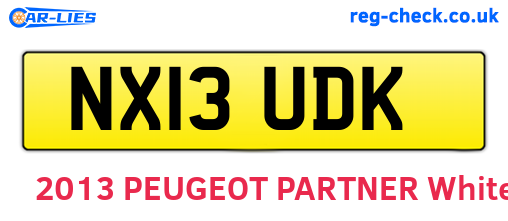 NX13UDK are the vehicle registration plates.