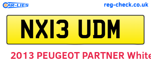 NX13UDM are the vehicle registration plates.