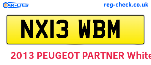 NX13WBM are the vehicle registration plates.