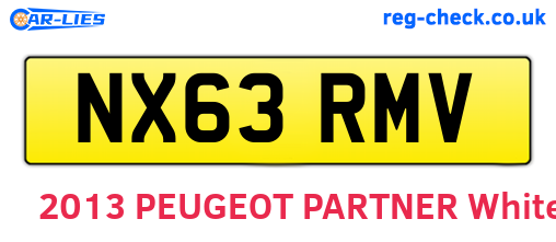 NX63RMV are the vehicle registration plates.