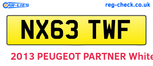 NX63TWF are the vehicle registration plates.