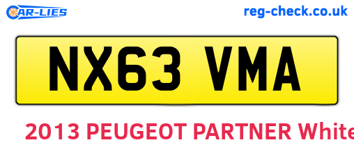 NX63VMA are the vehicle registration plates.