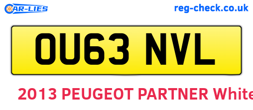 OU63NVL are the vehicle registration plates.