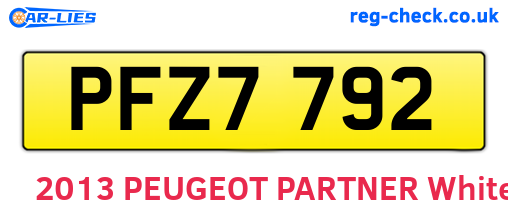 PFZ7792 are the vehicle registration plates.