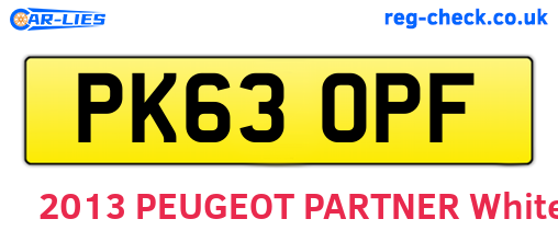 PK63OPF are the vehicle registration plates.