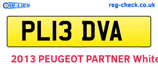 PL13DVA are the vehicle registration plates.