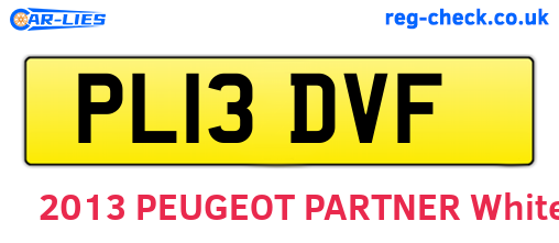 PL13DVF are the vehicle registration plates.
