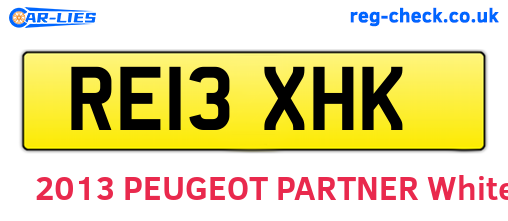 RE13XHK are the vehicle registration plates.