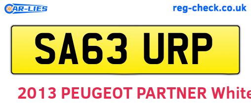 SA63URP are the vehicle registration plates.