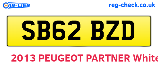 SB62BZD are the vehicle registration plates.
