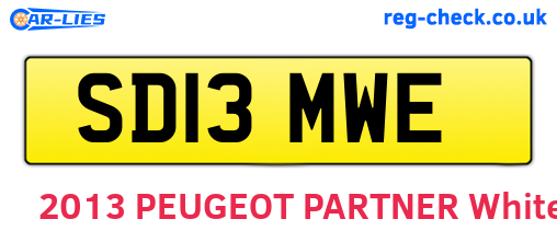 SD13MWE are the vehicle registration plates.