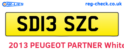 SD13SZC are the vehicle registration plates.
