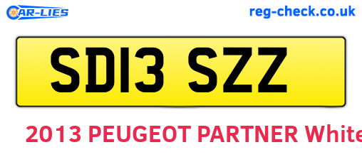 SD13SZZ are the vehicle registration plates.
