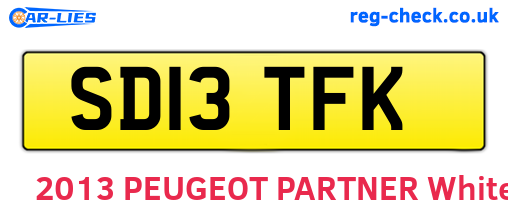 SD13TFK are the vehicle registration plates.