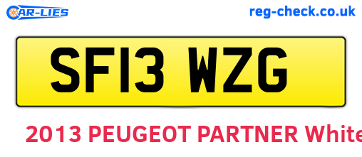 SF13WZG are the vehicle registration plates.