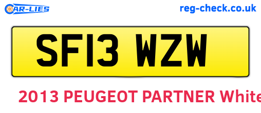 SF13WZW are the vehicle registration plates.