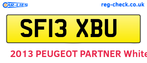 SF13XBU are the vehicle registration plates.