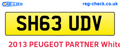 SH63UDV are the vehicle registration plates.