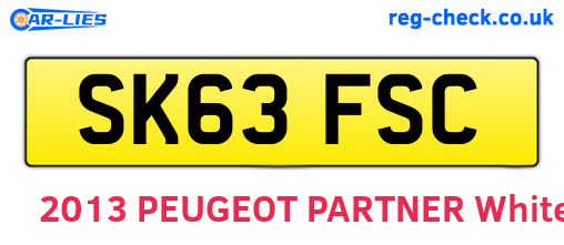 SK63FSC are the vehicle registration plates.