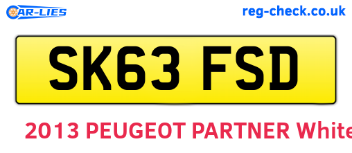 SK63FSD are the vehicle registration plates.
