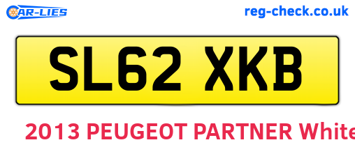 SL62XKB are the vehicle registration plates.