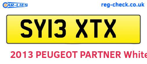 SY13XTX are the vehicle registration plates.