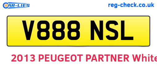 V888NSL are the vehicle registration plates.