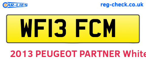 WF13FCM are the vehicle registration plates.