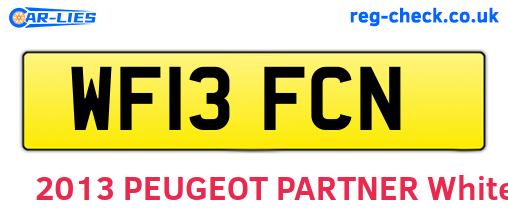 WF13FCN are the vehicle registration plates.